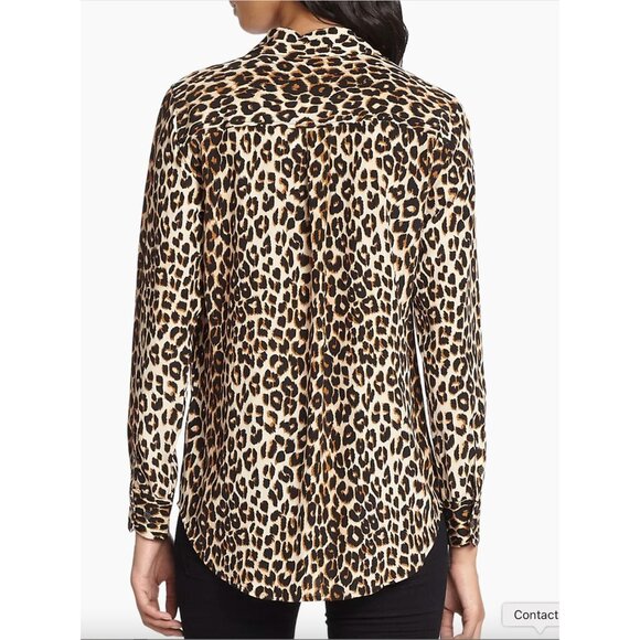 Equipment Signature Silk Leopard Print Button Down Blouse - Size XS - Picture 2 of 6